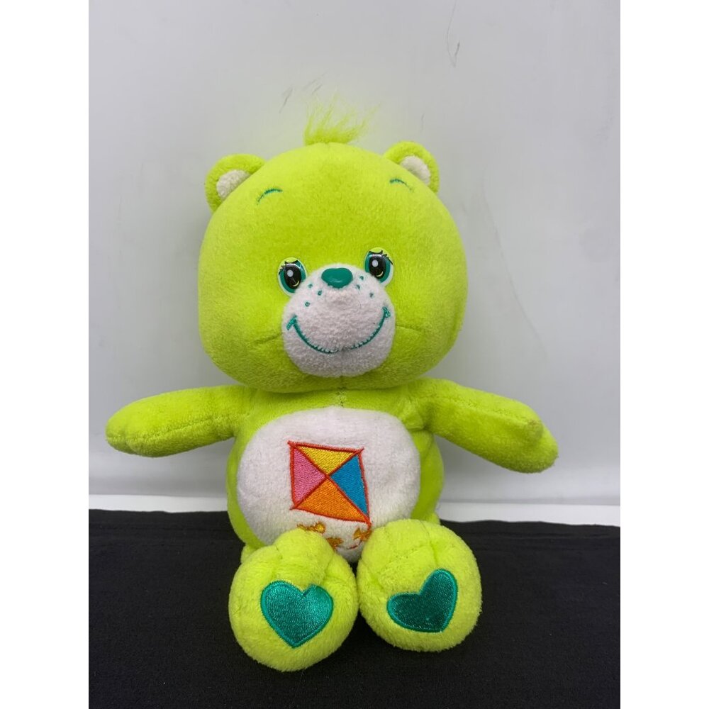Care Bear Do Your Best Bear Plush Lime Green Kite 2002 11" Stuffed Animal Toy Pl